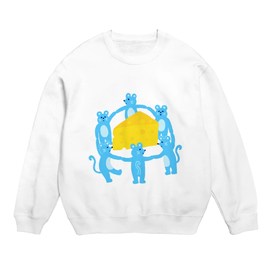 mokenokoのネズミチーズ Crew Neck Sweatshirt