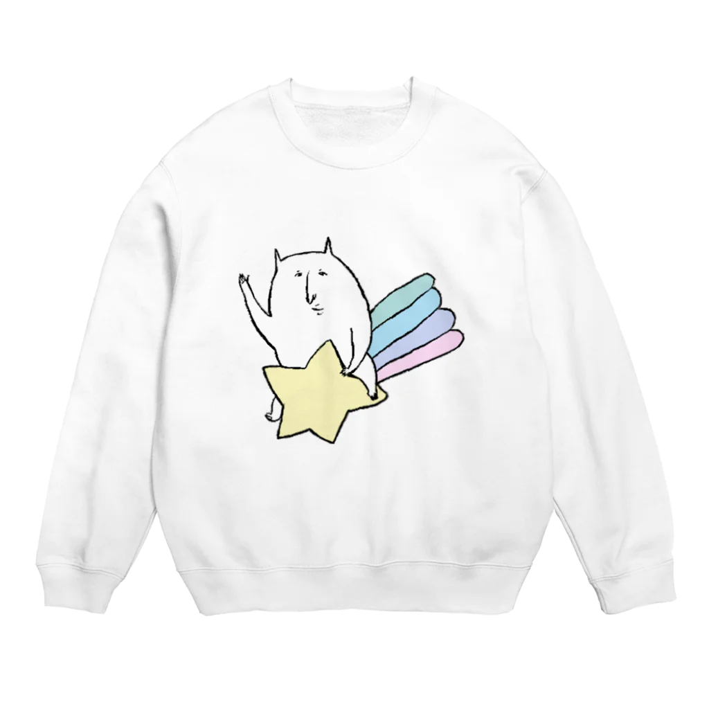 やさぐれねこのきれいなグッズのやさぐれねこ（星） Crew Neck Sweatshirt