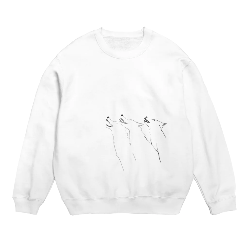 monoshopのオオカミ Crew Neck Sweatshirt