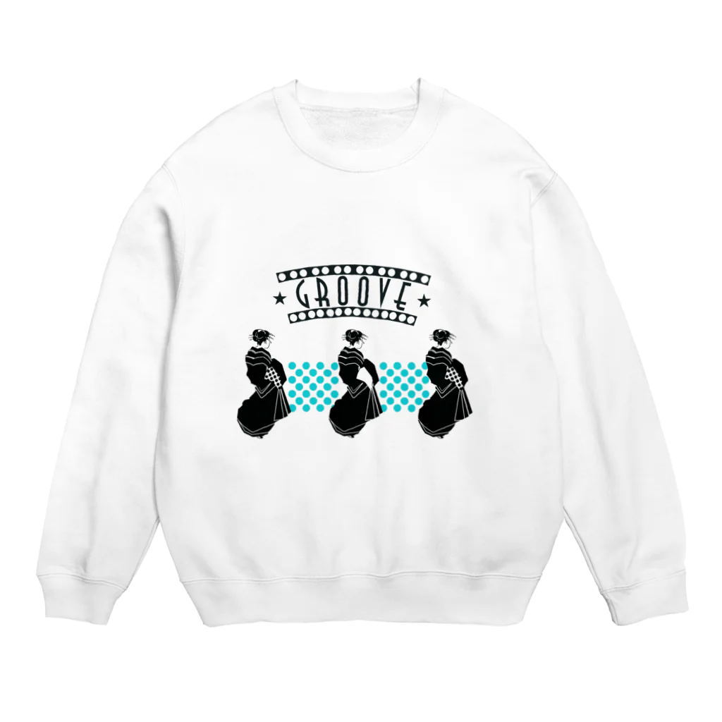 ぷろぐらむきゅーのGROOVEな婦人（アクア） Crew Neck Sweatshirt