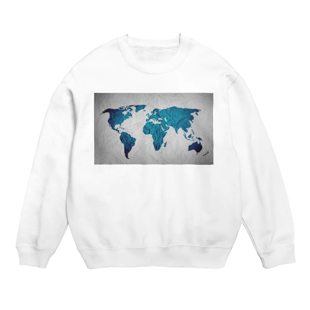 Sakura-yuanの氷と水の世界地図 Crew Neck Sweatshirt