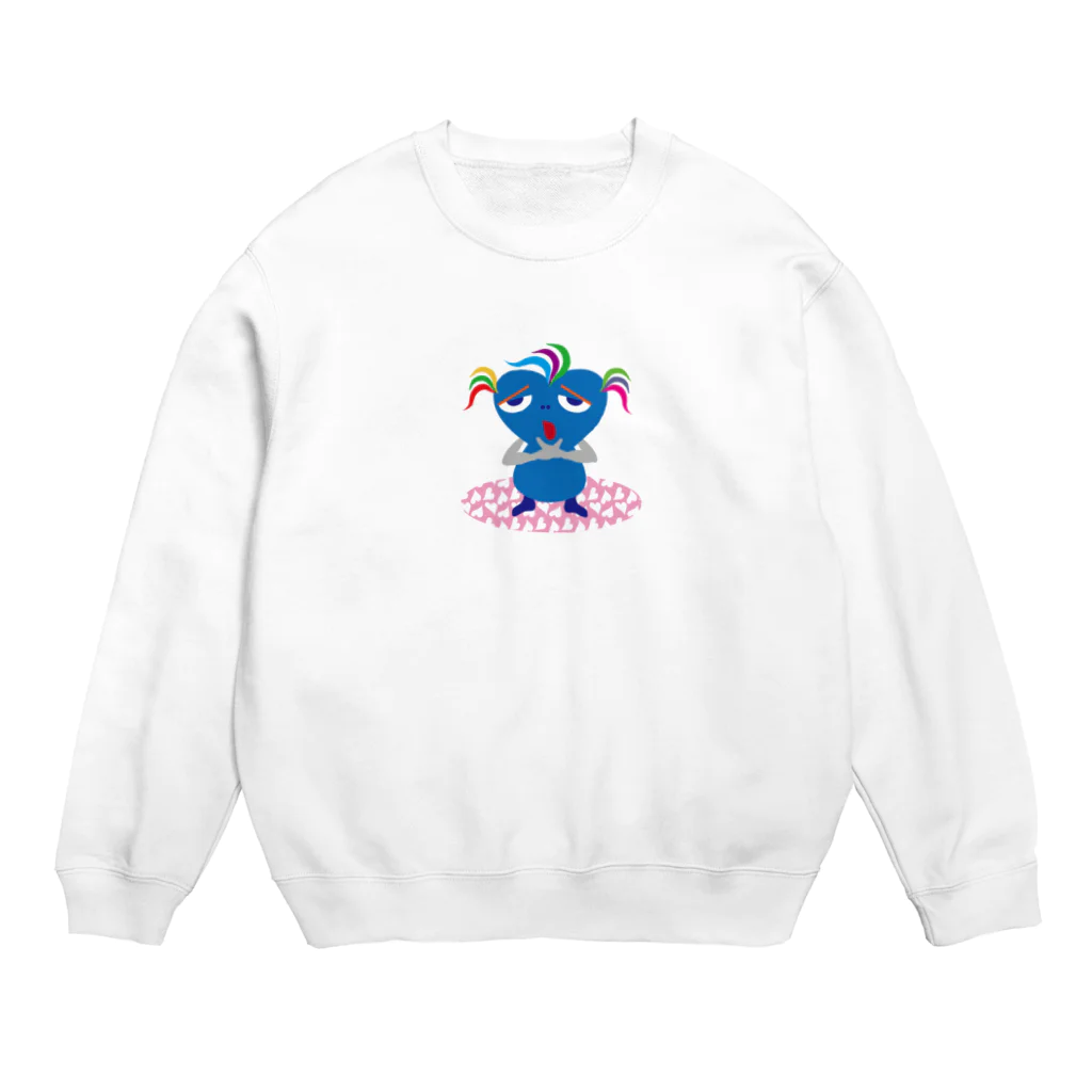 ジルトチッチのデザインボックスのビザコちゃんのブルーディ Crew Neck Sweatshirt