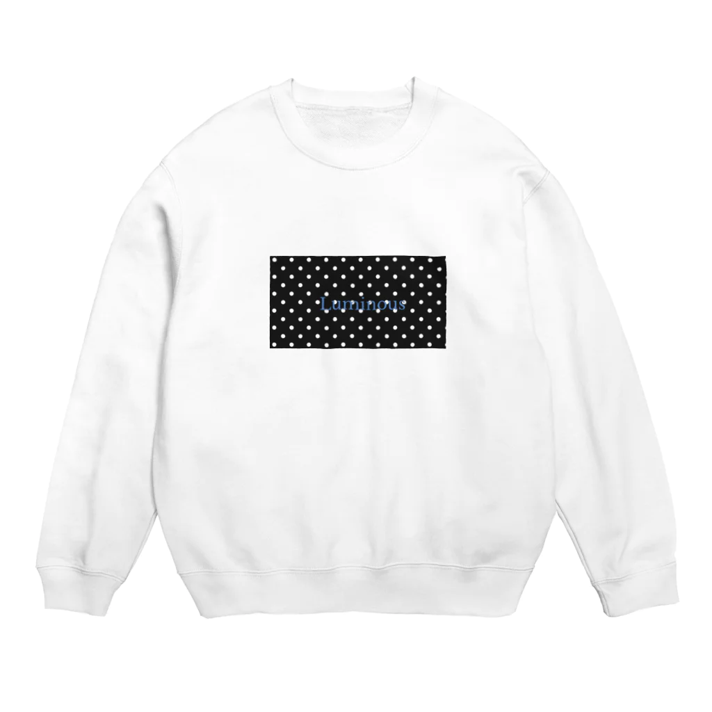 yuukaのLuminousドット ブルー Crew Neck Sweatshirt