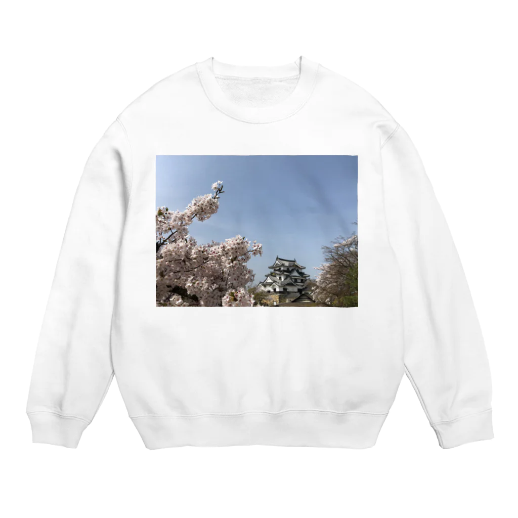 rin200027の彦根城と桜 Crew Neck Sweatshirt