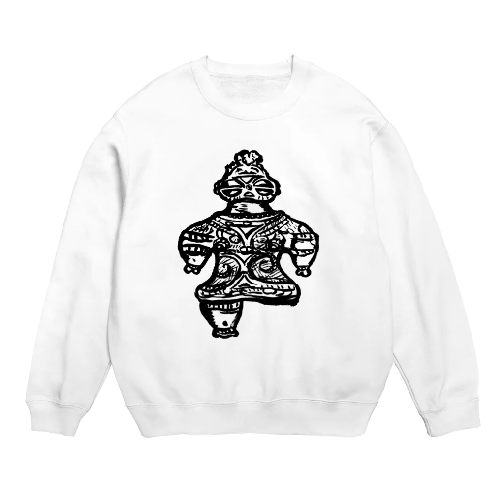 工房ＨＡＮＺＯＵの両面プリント　土偶シリーズ　遮光器土偶っ娘さん　＃土偶シリーズ Crew Neck Sweatshirt