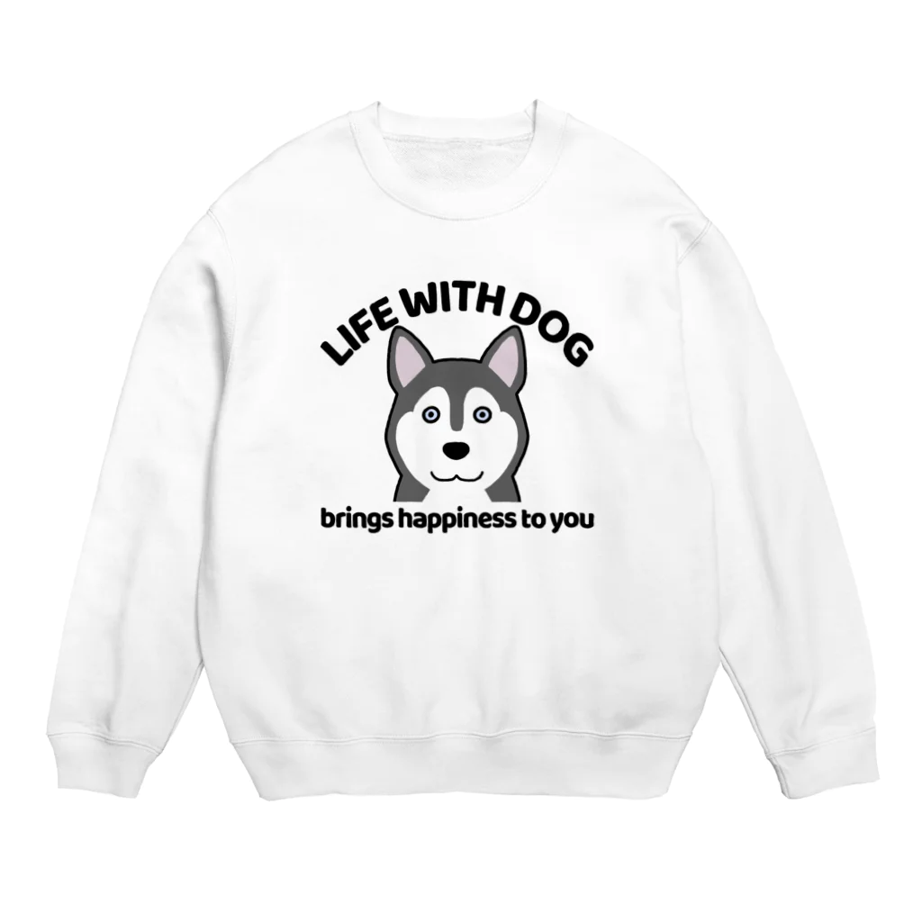 efrinmanの犬と共に（ハスキー） Crew Neck Sweatshirt