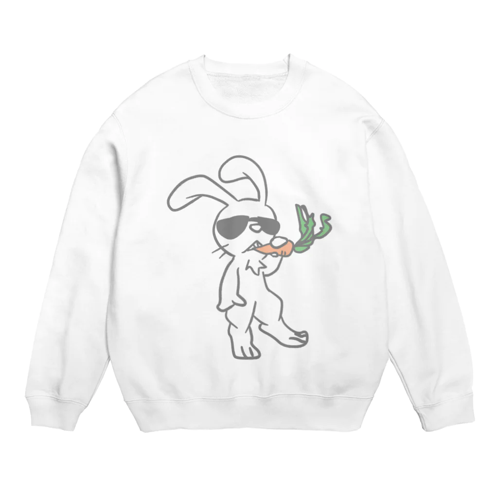 ぽかぽか屋のグラサンウサギ Crew Neck Sweatshirt