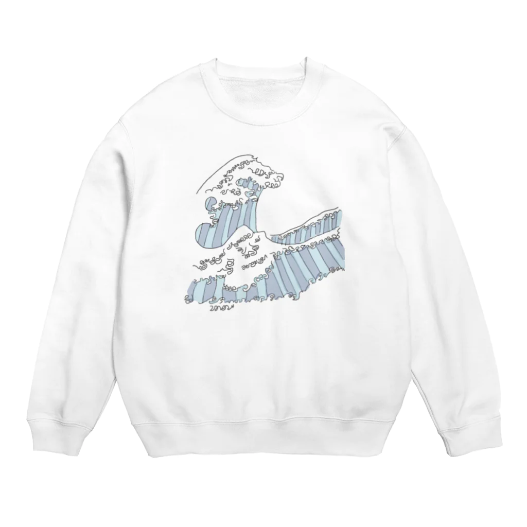 madeilneのthe great wave Crew Neck Sweatshirt