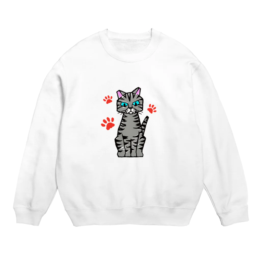 須藤健一のグレーキャット Crew Neck Sweatshirt