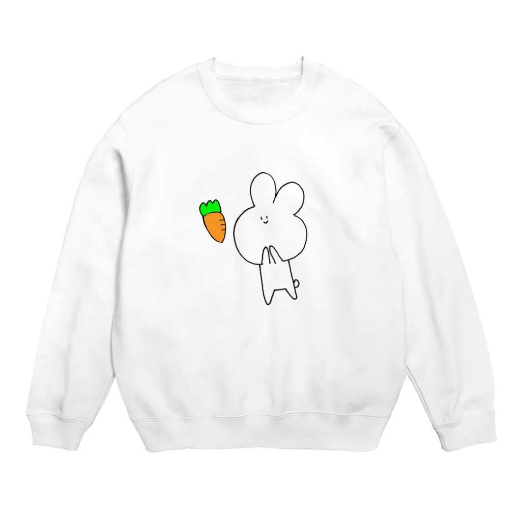 madoromi03のうさぎちゃん にんじん Crew Neck Sweatshirt