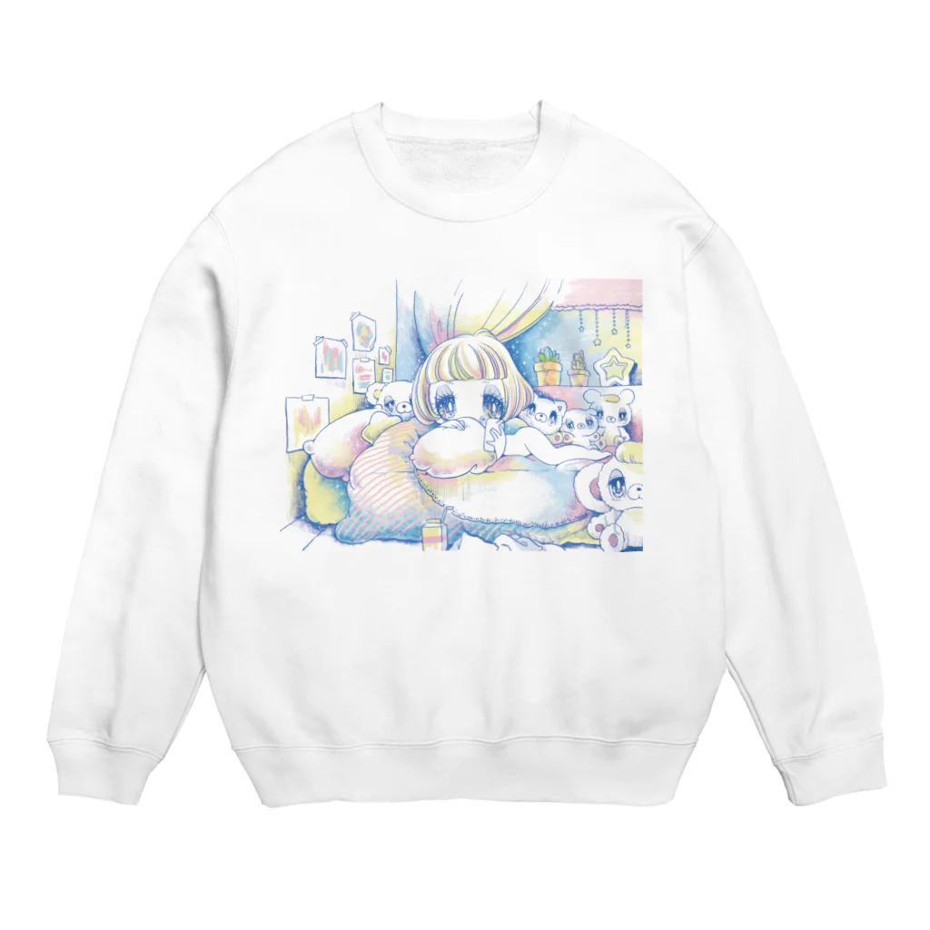 せきやゆりえ落書きショップのねむれない女の子 Crew Neck Sweatshirt