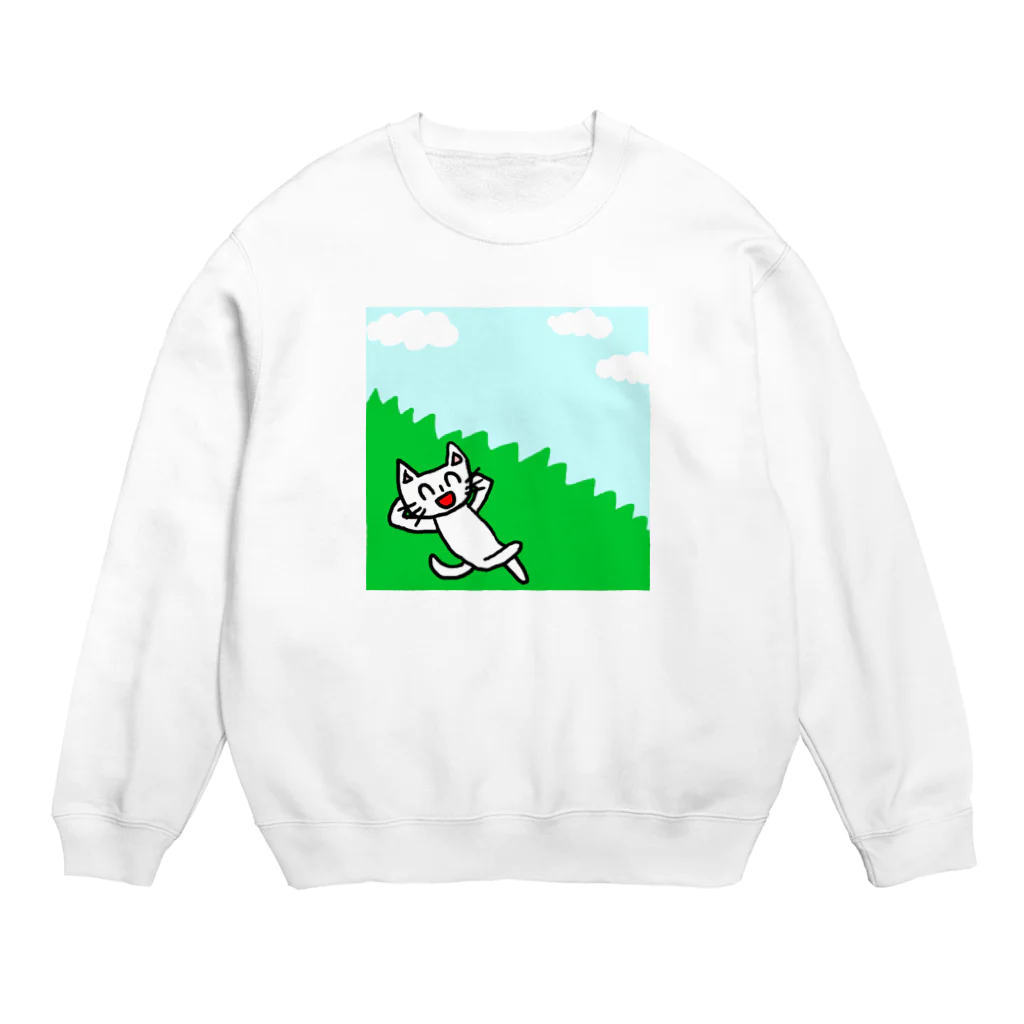 フセサクの不正なネコのお昼寝タイム Crew Neck Sweatshirt