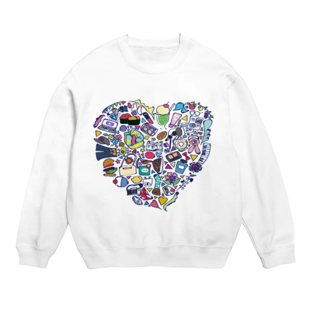 ぱがちゃん屋の大好きいっぱい Crew Neck Sweatshirt