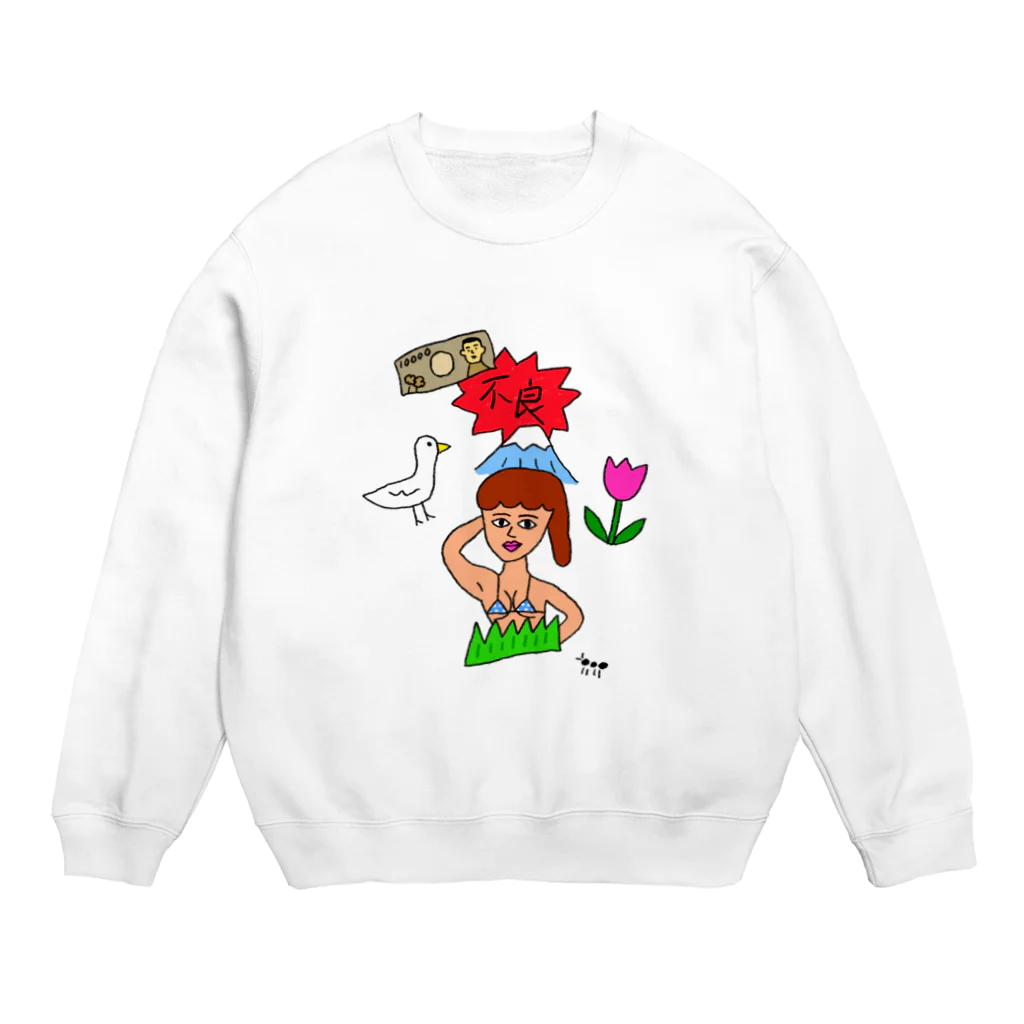 ヘロシナキャメラ売り場の不良 Crew Neck Sweatshirt