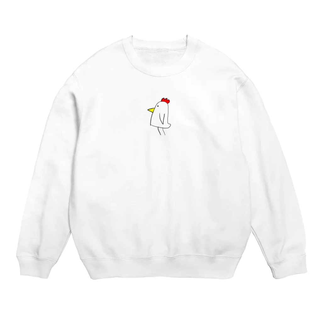 ゆるかわ動物園のゆるいニワトリ Crew Neck Sweatshirt