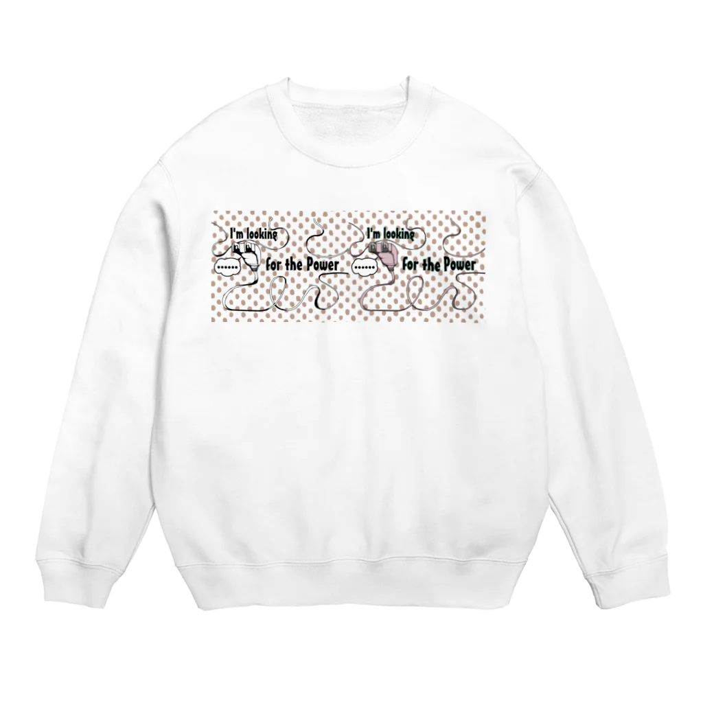 WATTOのI'm looking for the Power ブラウン Crew Neck Sweatshirt