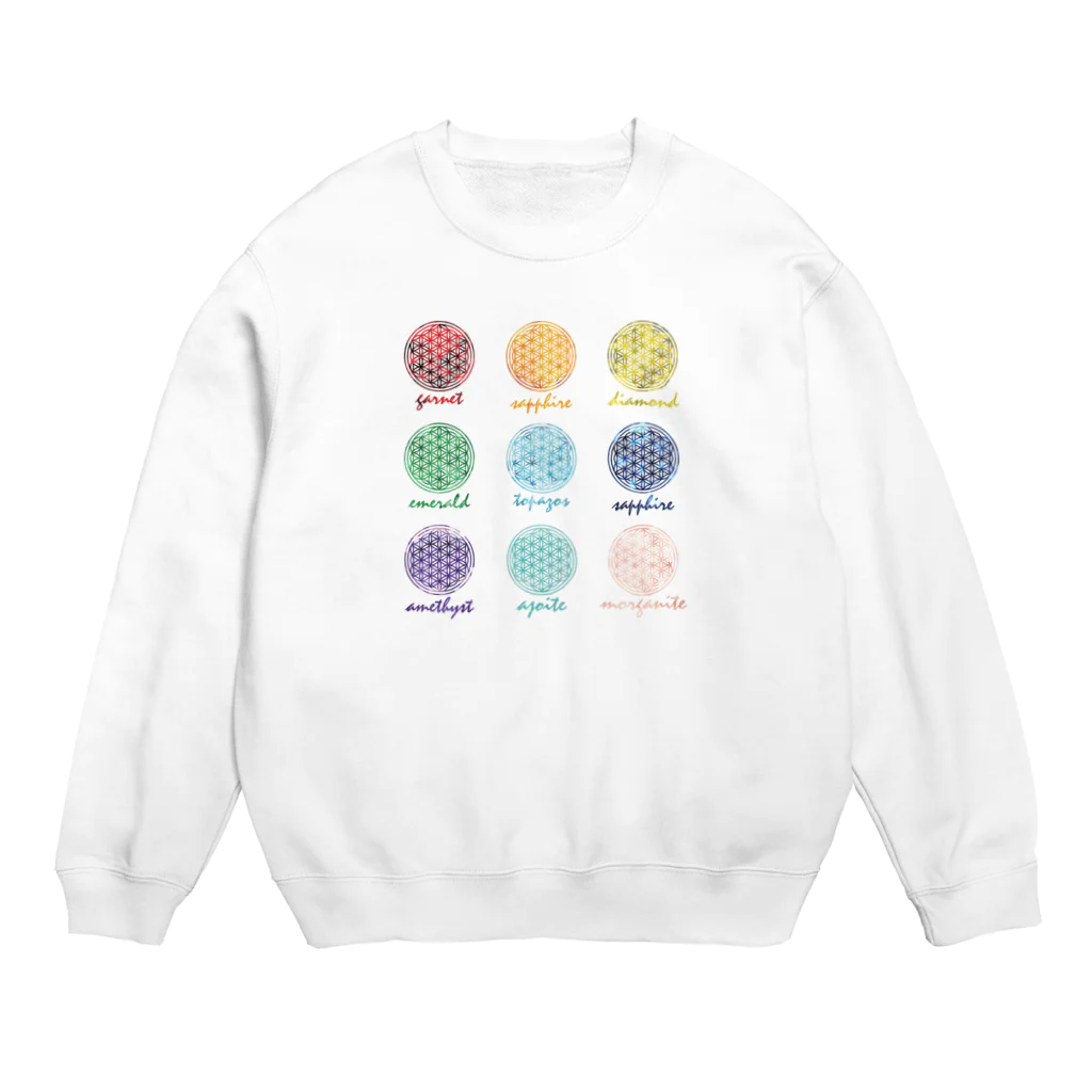 神聖幾何学屋の宝石展示 Crew Neck Sweatshirt