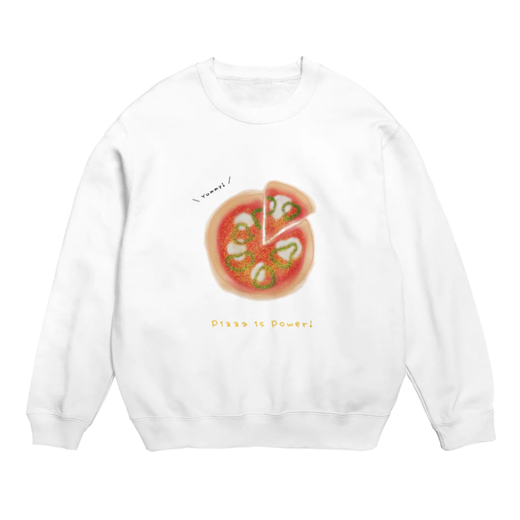 y_ukaleaのピザはちから！ Crew Neck Sweatshirt