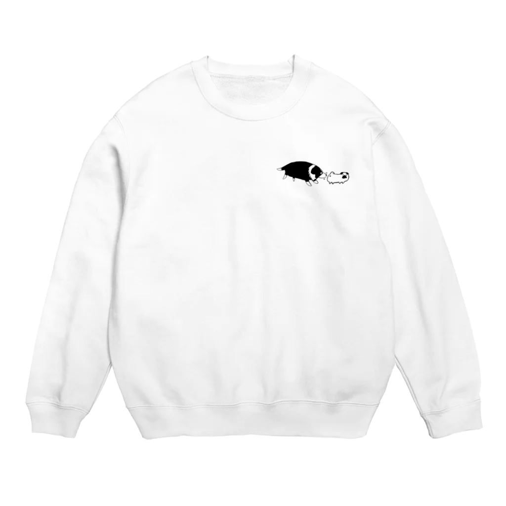 SHOP BØWNTENのぷーやんのおしりを追うルーカスくん Crew Neck Sweatshirt