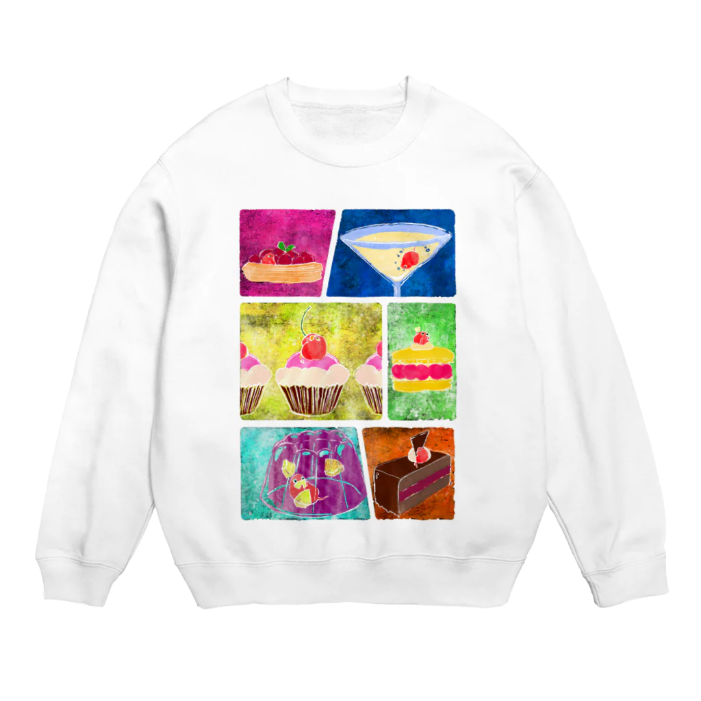 ジョウヂ@KURUMIYAの赤いのと甘いの。 Crew Neck Sweatshirt