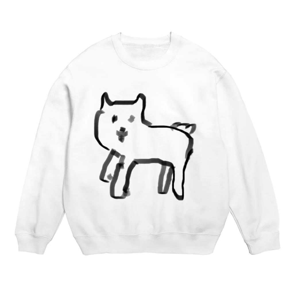 見ないで書く絵のこっちを見るポメラニアン Crew Neck Sweatshirt