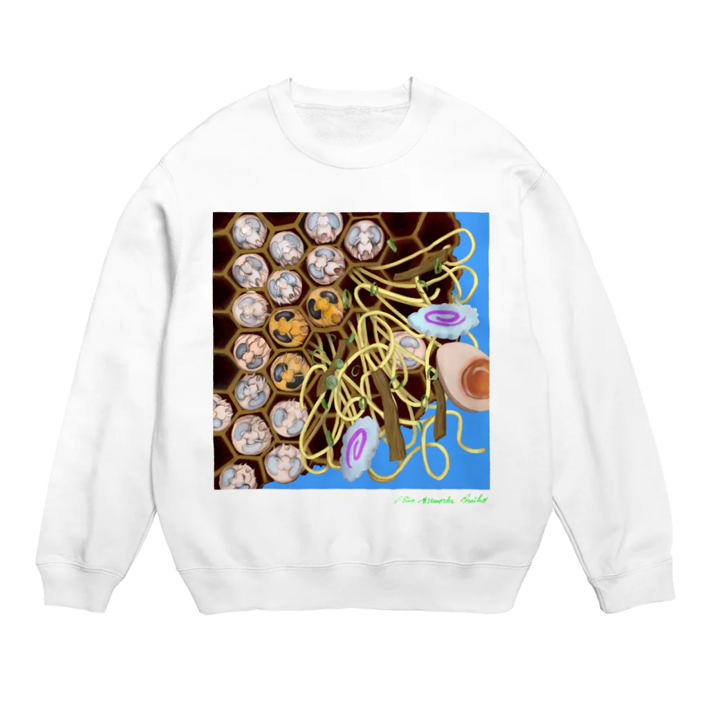 Runartworksのスズメバチラーメン Crew Neck Sweatshirt