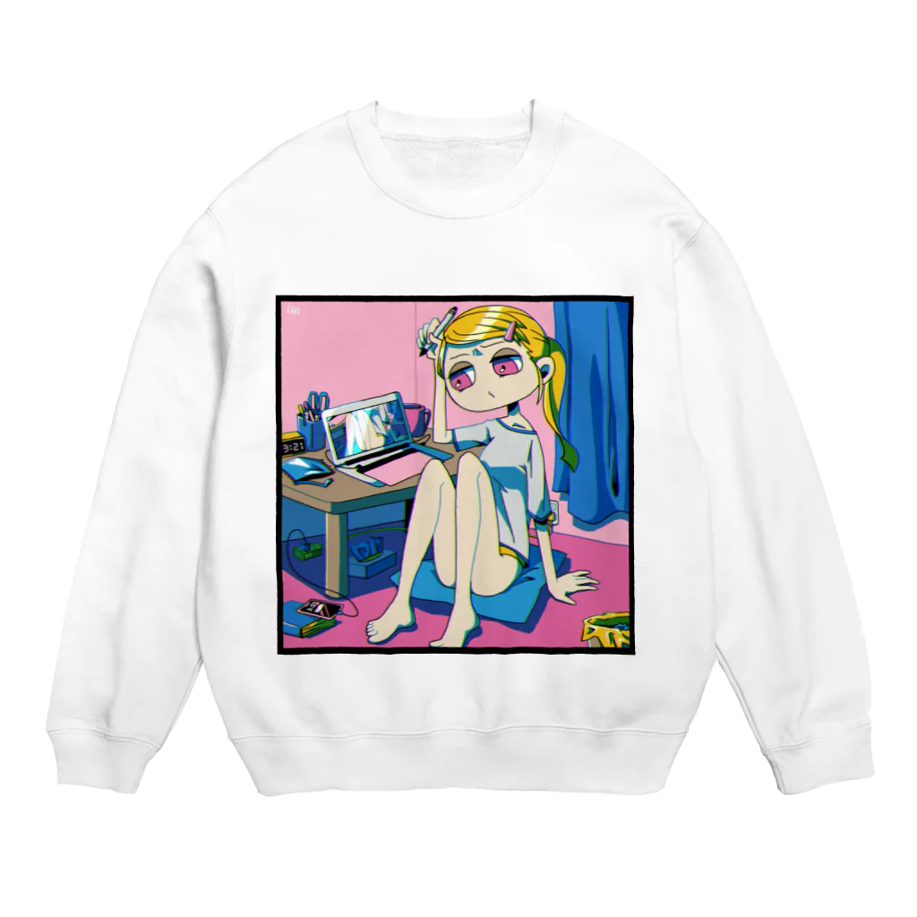 ヨシオがなにか作るよの絵を描こう。 Crew Neck Sweatshirt