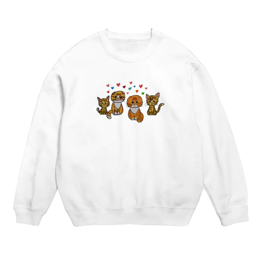 SHIROKOARAの可愛い猫ちゃん（まるおくん、もふこちゃん） Crew Neck Sweatshirt