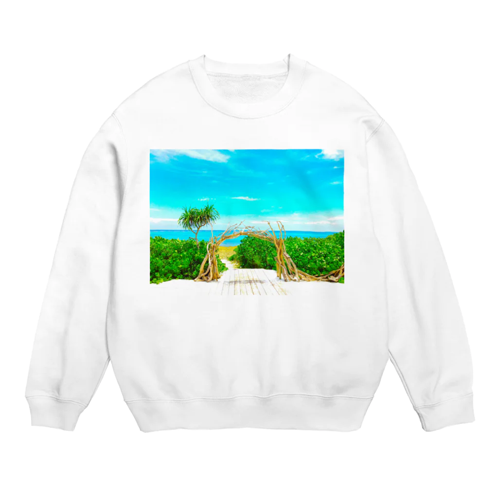 mizuphoto galleryの楽園への扉 Crew Neck Sweatshirt