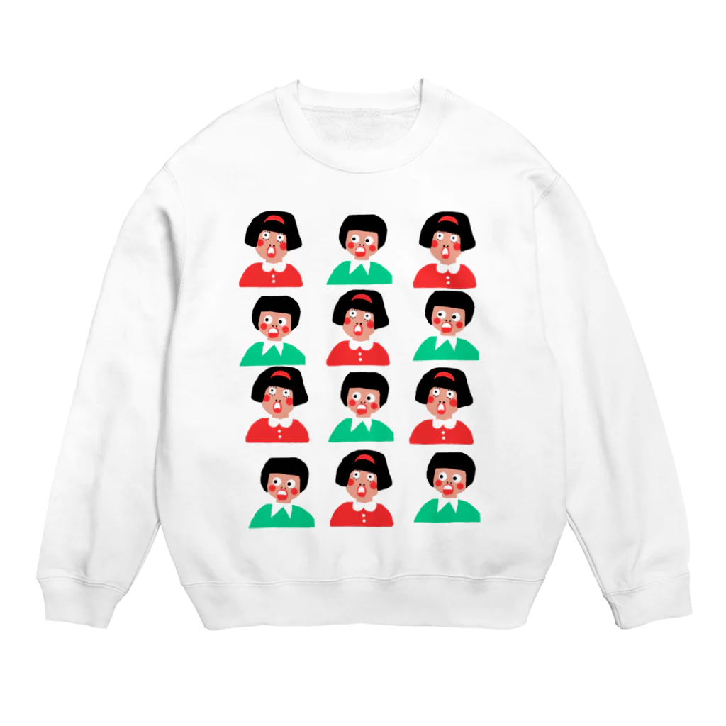 yuri-ny19のびっくり女の子と男の子 Crew Neck Sweatshirt