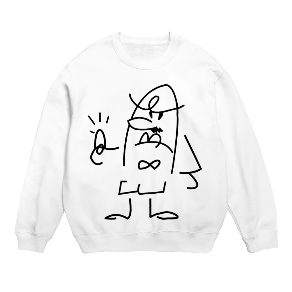 東海道中膝栗毛のゆび刑事　白地 Crew Neck Sweatshirt