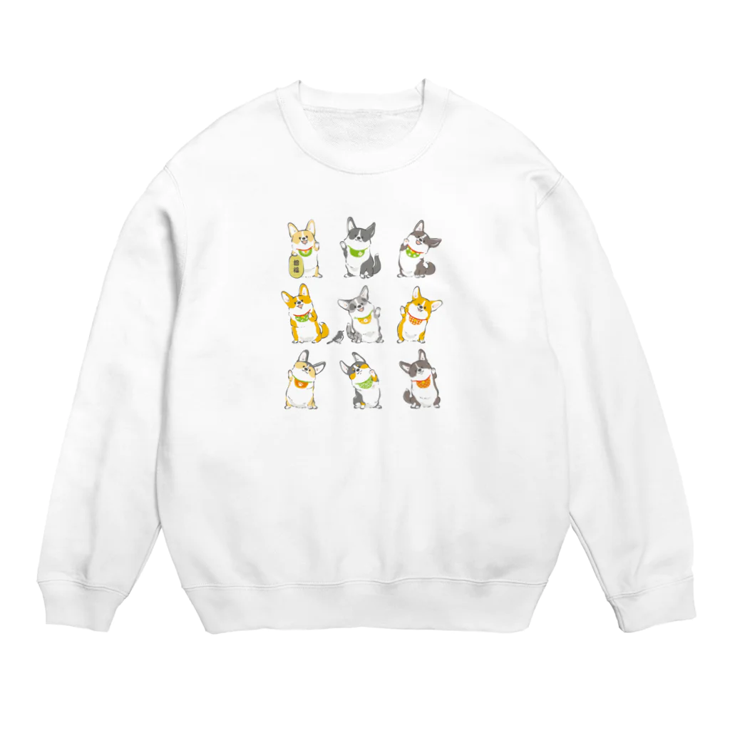 サカモトリエ/イラストレーターの招きコーギー Crew Neck Sweatshirt