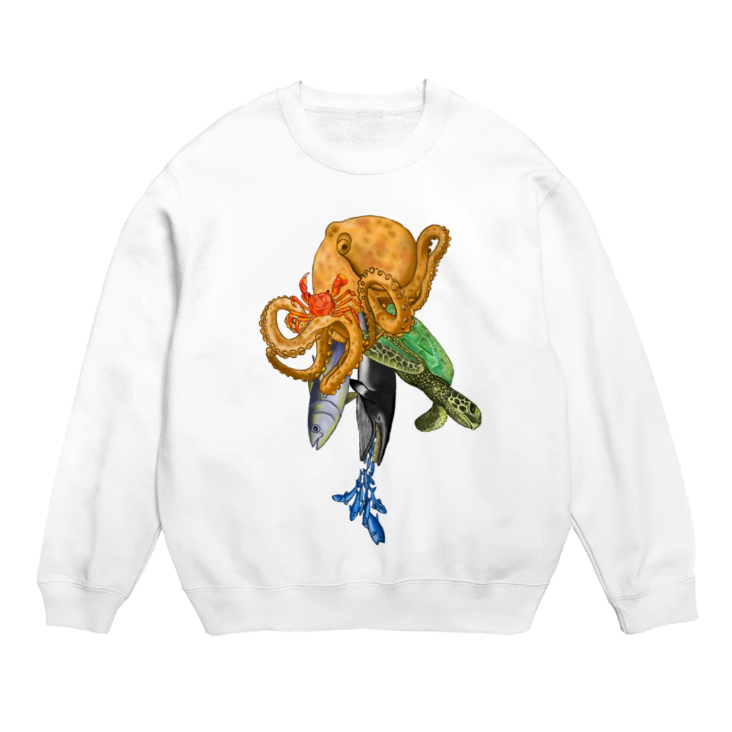 ハマダ ミノルの海洋生物 Crew Neck Sweatshirt