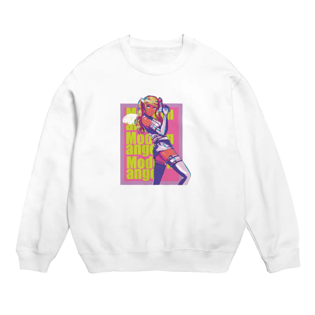 なかなか恋ができない！！！の現代の天使ちゃん（ピンク） Crew Neck Sweatshirt