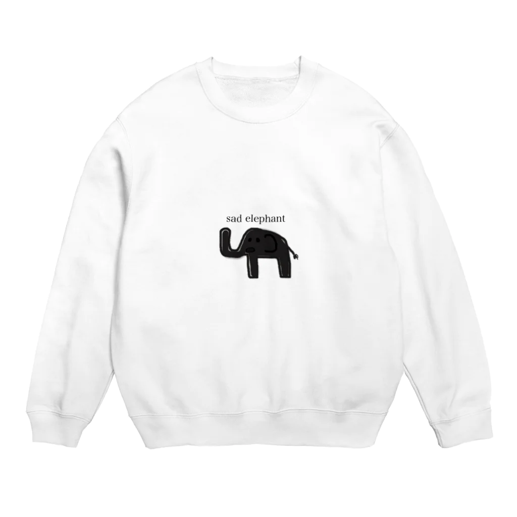 japanjunpのsad elephant  Crew Neck Sweatshirt