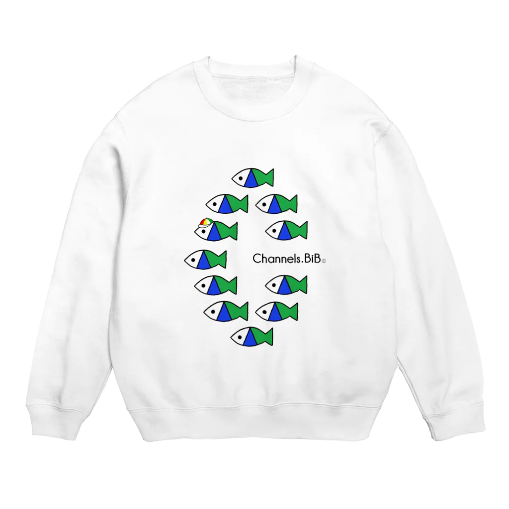 Channels.BiBのさかなロゴ　むれ Crew Neck Sweatshirt