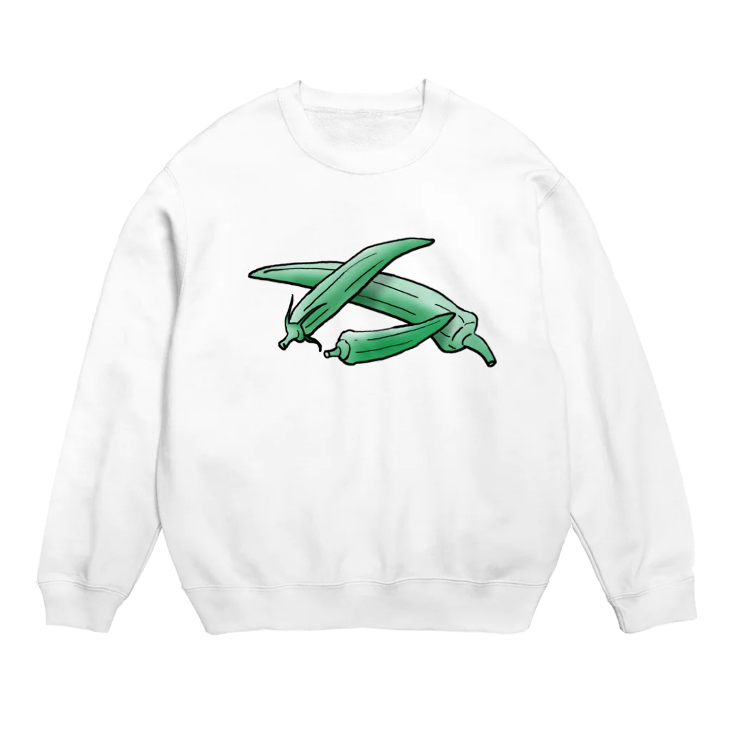 サルハ亭の家庭菜園シリーズ　おくら Crew Neck Sweatshirt