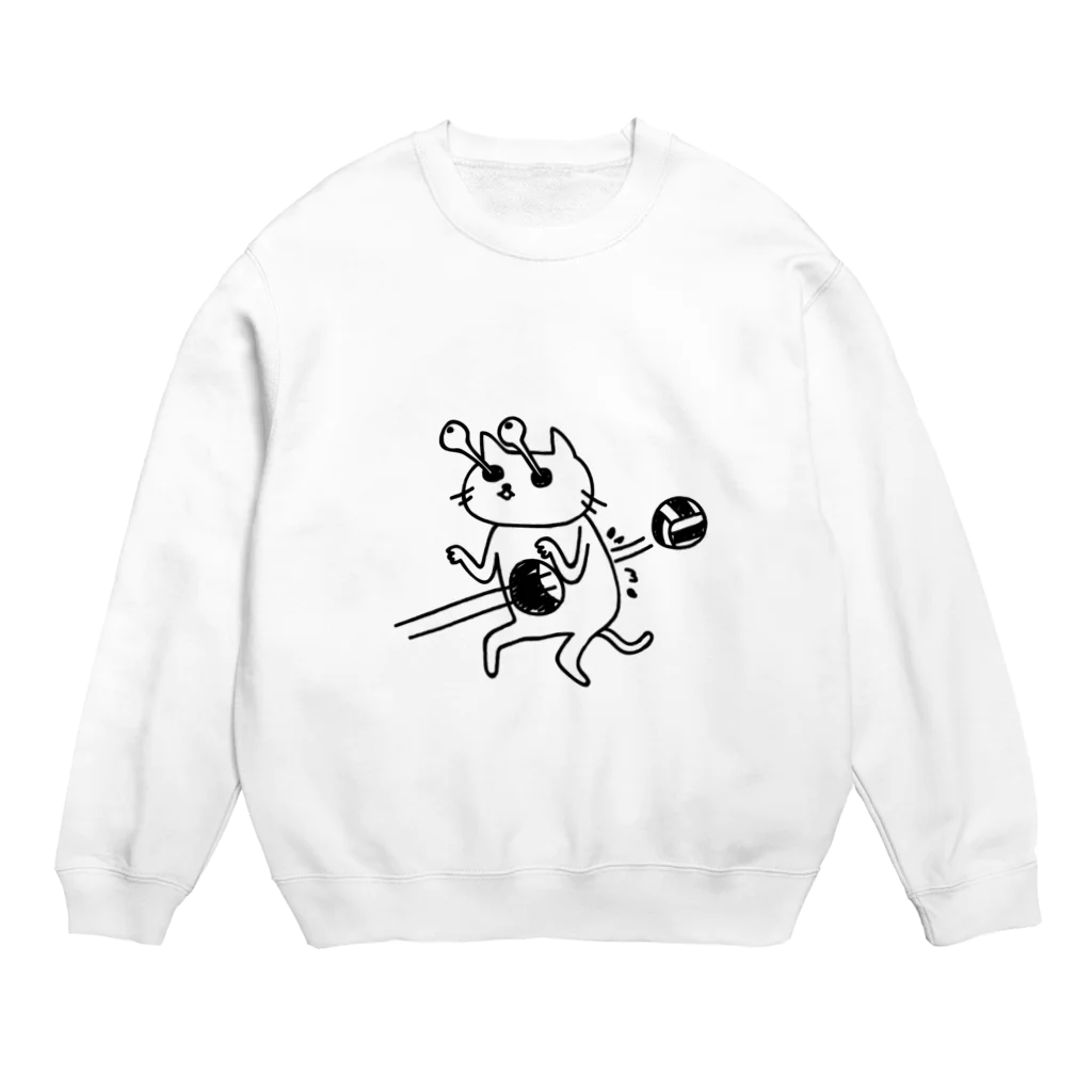 PokuStarのネコに貫通 Crew Neck Sweatshirt