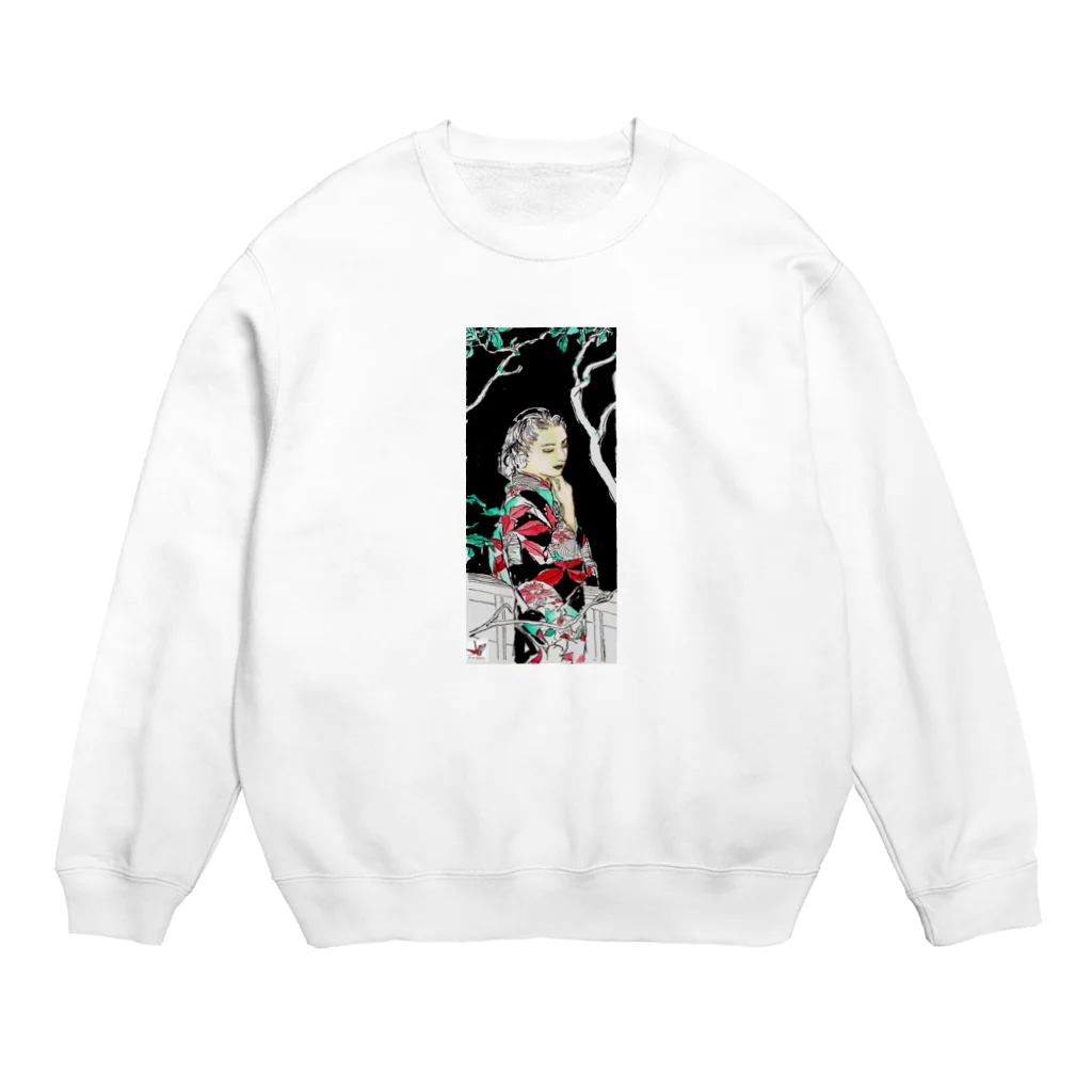 yt19380709の＃いくぞ岩田屋　　和服美女　堤千代 Crew Neck Sweatshirt