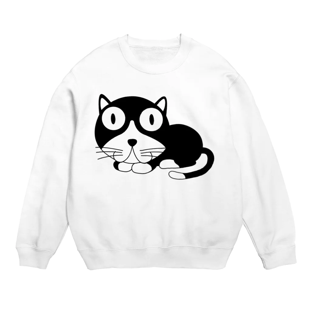 BIJITUBU-POPのギョロ目クロネコ Crew Neck Sweatshirt