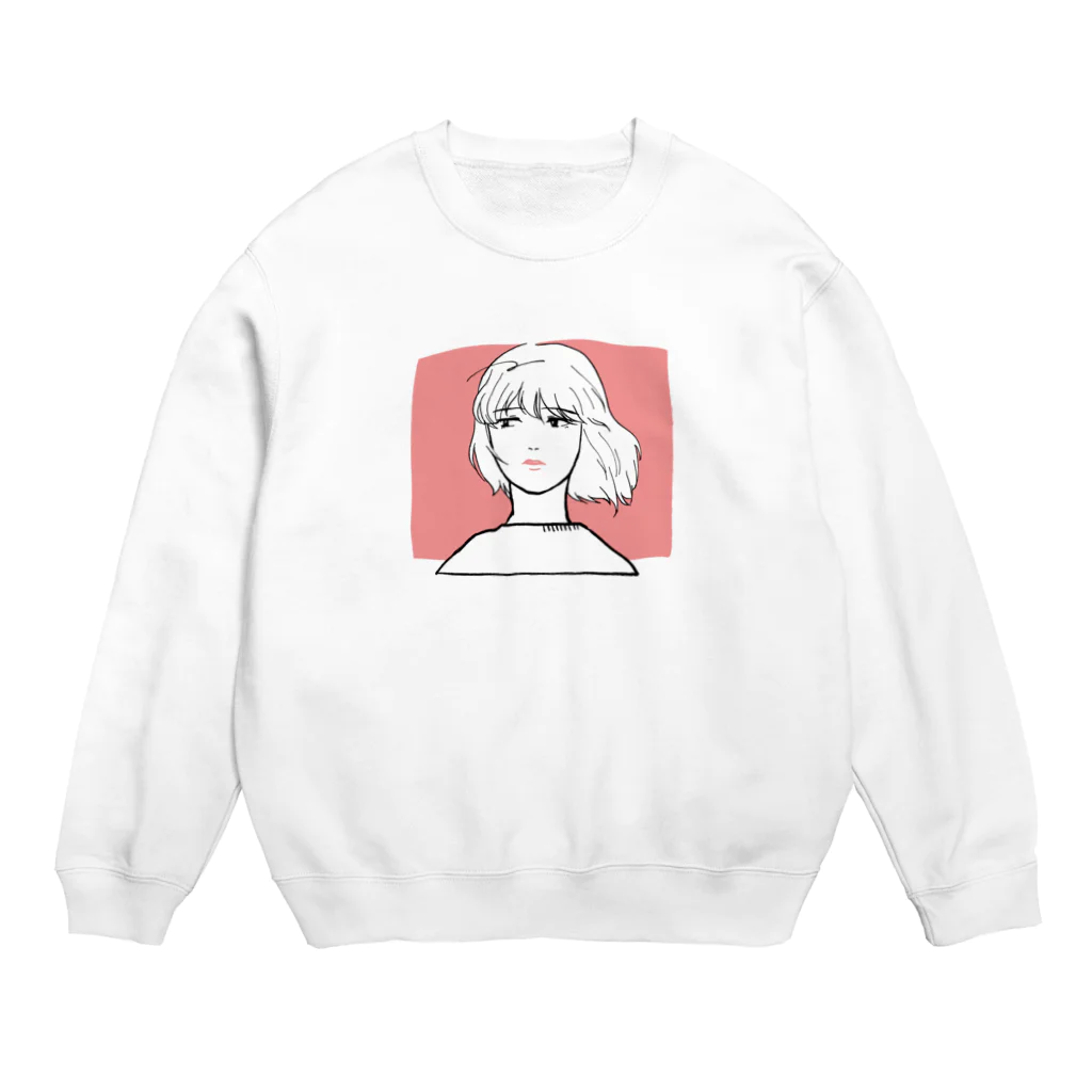 mocimiの風をうけるアンニュイガール Crew Neck Sweatshirt