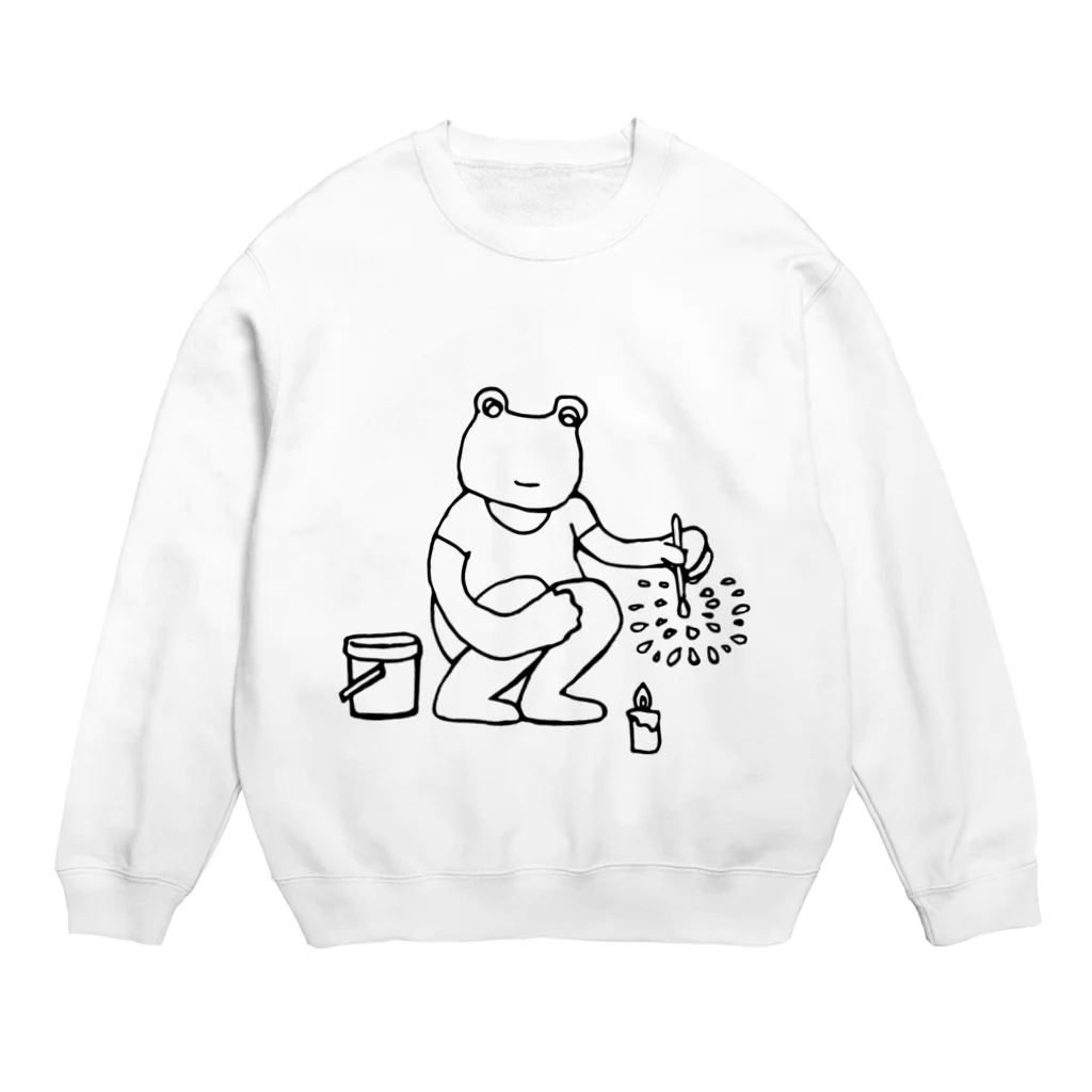 papandaのはなびカエル Crew Neck Sweatshirt