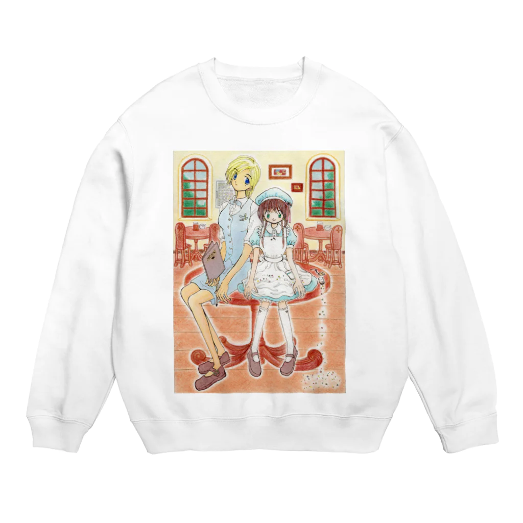 papandaのイラスト・カフェ Crew Neck Sweatshirt