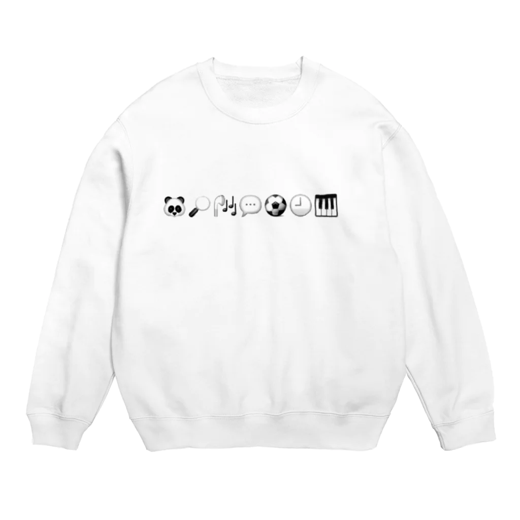 kaori ( kittan )のモノクロ絵文字 Crew Neck Sweatshirt