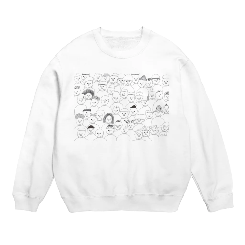 ナガキパーマの白いハイネックの集い Crew Neck Sweatshirt