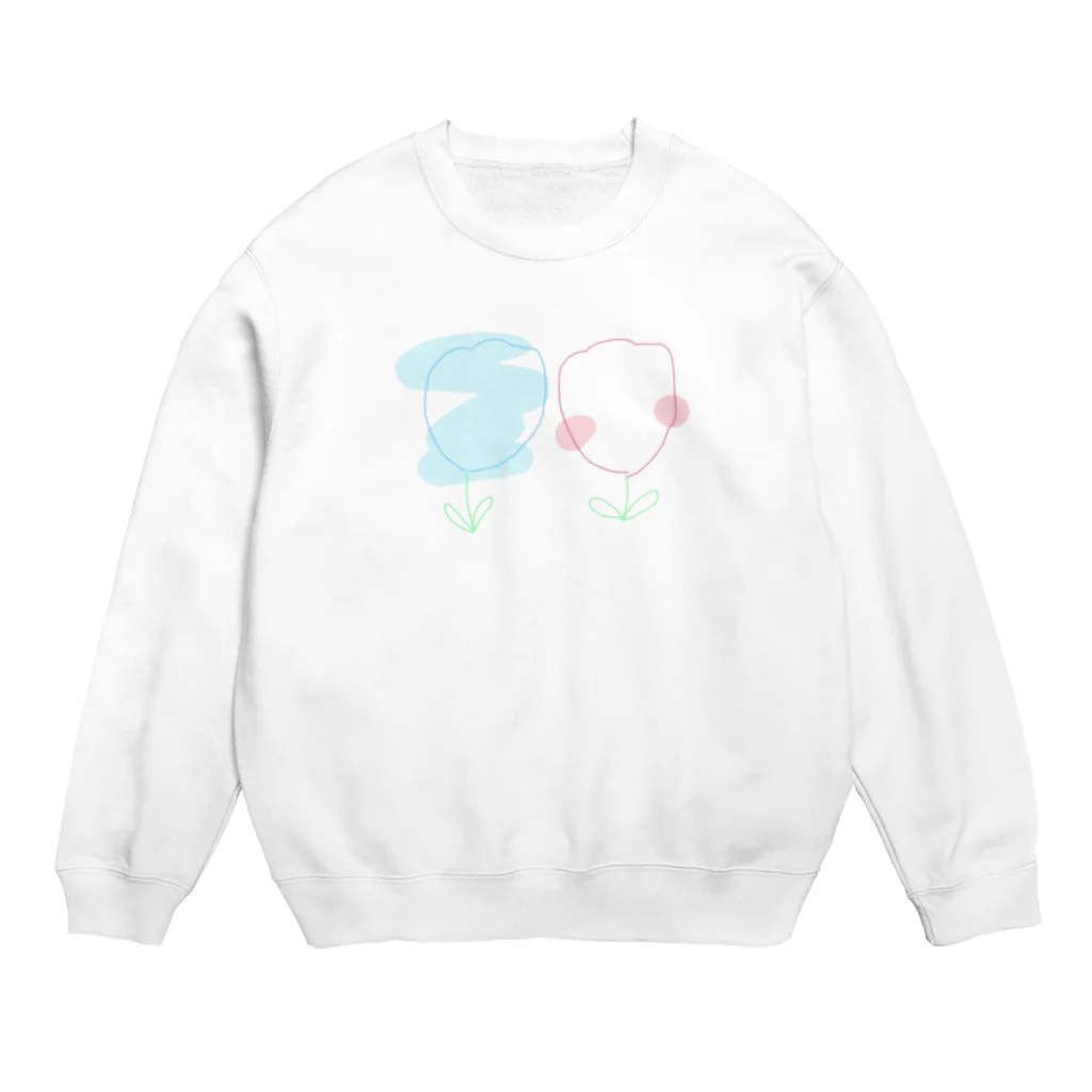 うさぎまみれのチューリップ Crew Neck Sweatshirt