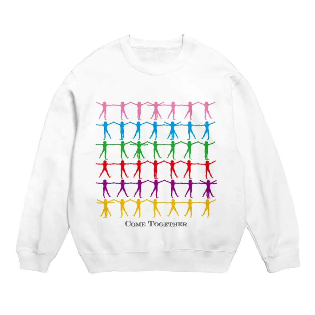 Happiness floating on the SOUPの "come together" ダ・ヴィンチ shaking hands and feet Crew Neck Sweatshirt