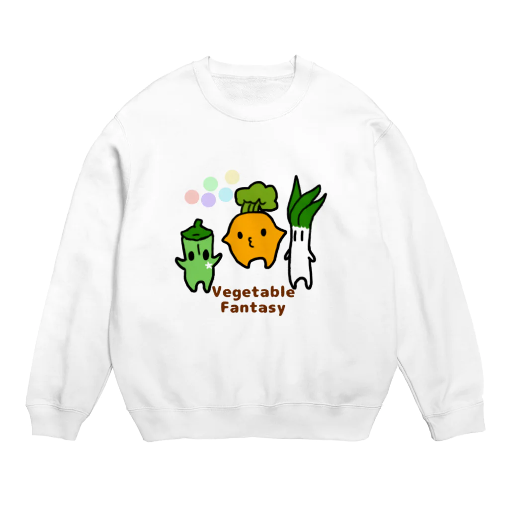 霞ゆく星々よのVegetable Fantasy ｰニンジン・オクラ・ネギｰ Crew Neck Sweatshirt