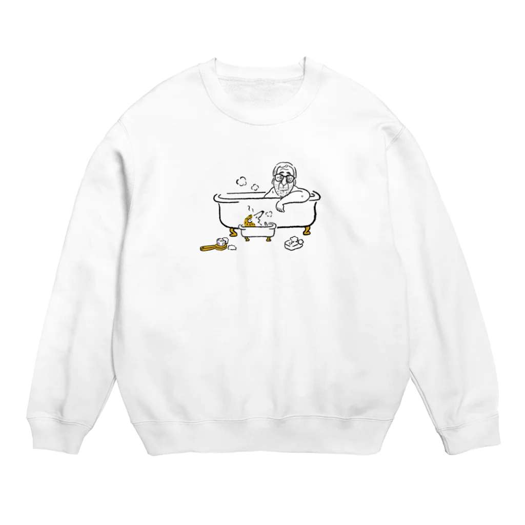 senna009のOldman in the bath Crew Neck Sweatshirt