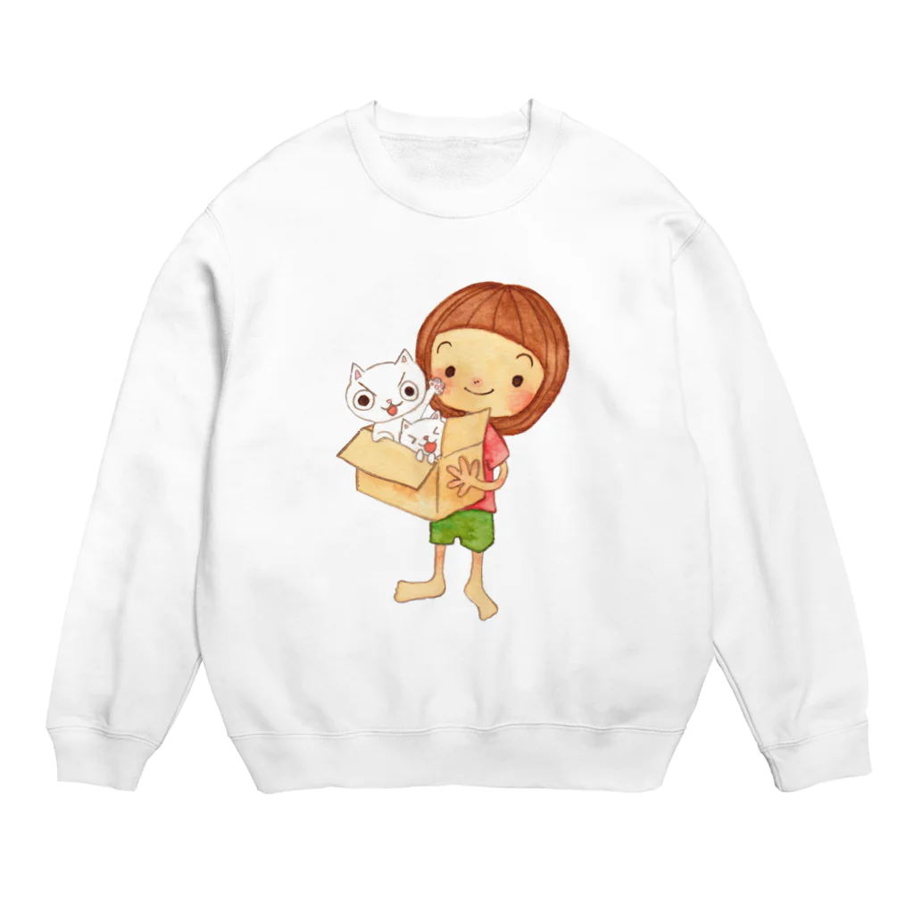 チョッちゃんのねこダンボール Crew Neck Sweatshirt